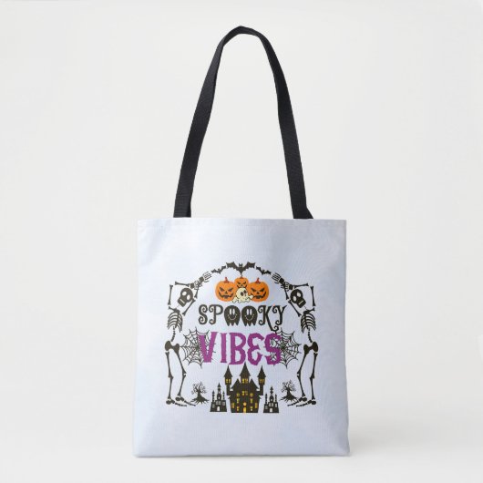 Light Blue Spooky Vibes Halloween Tasche (Vorderseite)