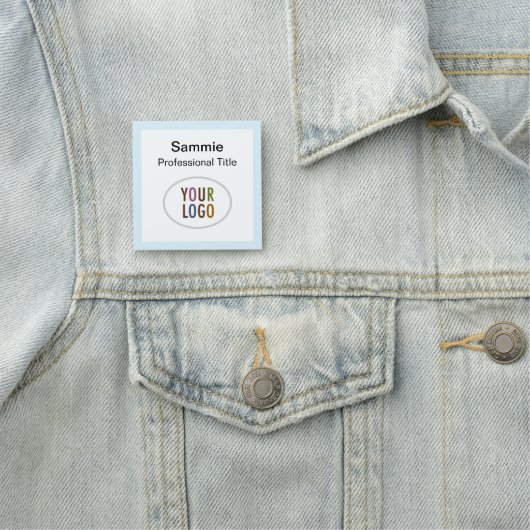 Light Blue Square Name Abzeichen Logo Button oder (Beispiel)