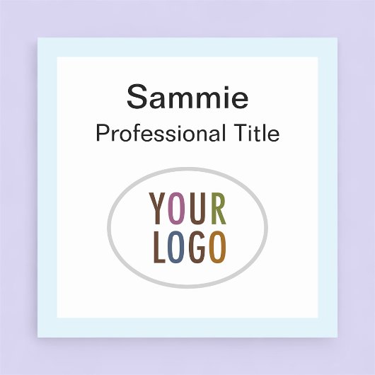 Light Blue Square Name Abzeichen Logo Button oder 