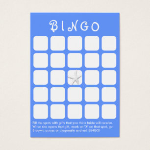 Light Blue Star Fish 5x5 Brautparty Bingokarte
