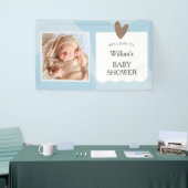 Light Blue Star Foto Baby Dusche Willkommen Banner (Messeveranstaltung)