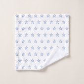 Light Blue Star Muster auf Navy Blue & White Badhandtuch Set (Waschlappen)
