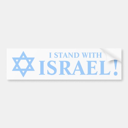 Light Blue Star of David Pro I Stand With Israel Autoaufkleber (Vorne)