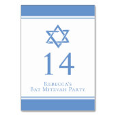 Light Blue Star von David Bat Mitzvah Party Tischnummer (Vorderseite)