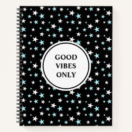 Light Blue Stars auf Navy Blue Notebook Notizblock