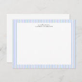 Light Blue Stripe Border Note Card Einladung (Vorne/Hinten)