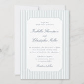 Light Blue Stripe Framed Wedding Invitation Einladung (Vorderseite)