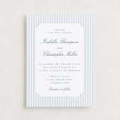 Light Blue Stripe Framed Wedding Invitation Einladung