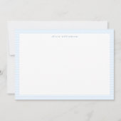 Light Blue Stripe Preppy Classic Personalized Name Mitteilungskarte (Vorderseite)