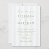 Light Blue Striped Classic Wedding Invitation Einladung (Vorderseite)