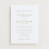 Light Blue Striped Classic Wedding Invitation Einladung