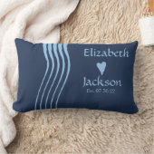 Light Blue Stripes Navy Blue Paare Wedding C Lendenkissen (Decke)