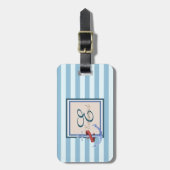 Light Blue Striping Ancor Monogram Gepäckanhänger (Vorderseite vertikal)