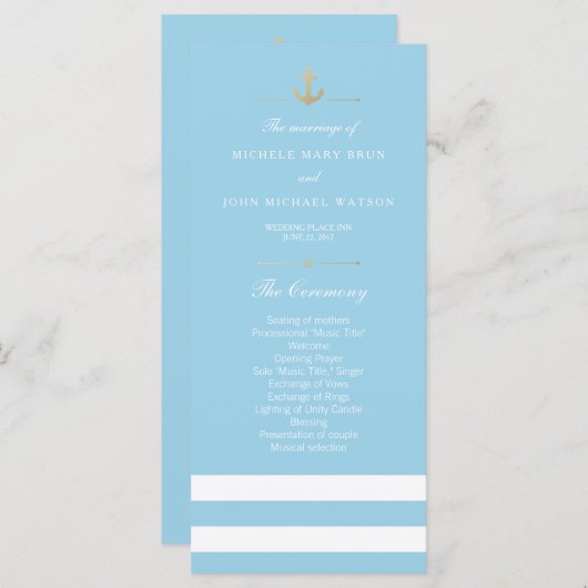 Light Blue Striping Nautic Program Rack Cards Programm (Vorne/Hinten)