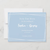 Light Blue Stylish Script Elegant Wedding Save The Date (Vorderseite)