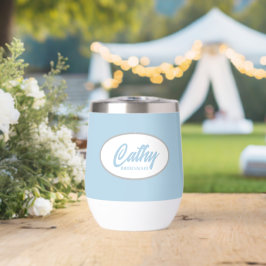 Light Blue Stylized Name Wedding Bridesmaid