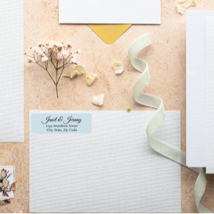 Light Blue Stylized Names Wedding Rücksendeadresse