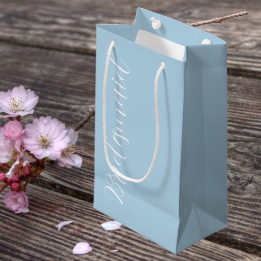 Light Blue Stylized Script Wedding Bridesmaid Kleine Geschenktüte