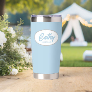 Light Blue Stylized Wedding Bridesmaid Thermobecher