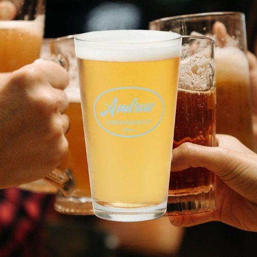 Light Blue Stylized Wedding Trauzeuge Glas