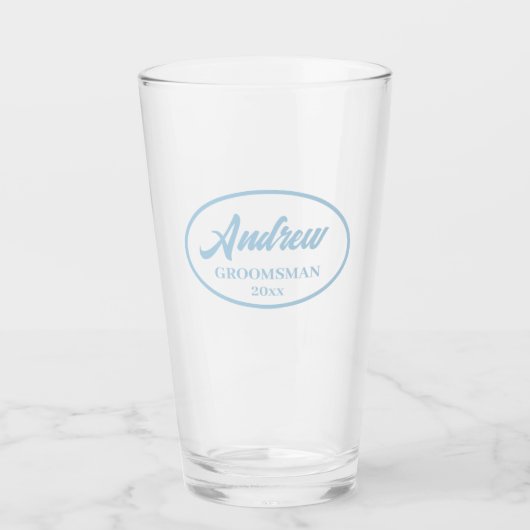 Light Blue Stylized Wedding Trauzeuge Glas (Vorderseite)