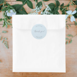 Light Blue Stylized Wedding Vielen Dank Runder Aufkleber