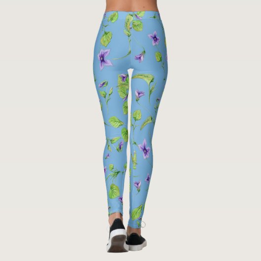 Light Blue Summer Leggins mit Violetten (Rückseite)