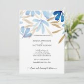 Light Blue Summer Wedding Einladung (Stehend Vorderseite)