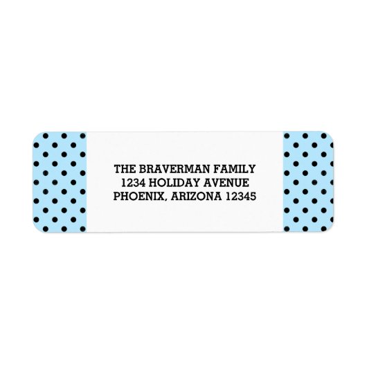 Light Blue Sweet Polka Dot Holiday Address Labels (Vorne)