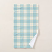 Light Blue Tartan Personalisiert Mit Monogramm Badhandtuch Set (Handtuch)