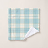 Light Blue Tartan Personalisiert Mit Monogramm Badhandtuch Set (Waschlappen)