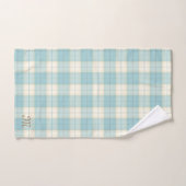 Light Blue Tartan Personalisiert Mit Monogramm Badhandtuch Set (Handtuch)