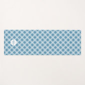Light Blue Tartan Weihnachtsmuster Monogram Yogamatte (Vorderseite (Horizontal))