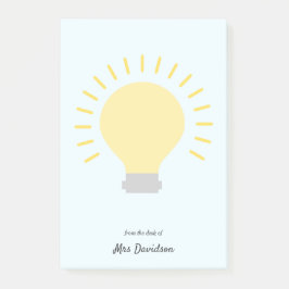 Light Blue Teacher Bulb Nachhinweise Post-it Klebezettel
