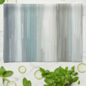 Light Blue Teal Gray Brown Abstract Stripe Geschirrtuch (Gefaltet)