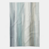 Light Blue Teal Gray Brown Abstract Stripe Geschirrtuch (Vertikal)