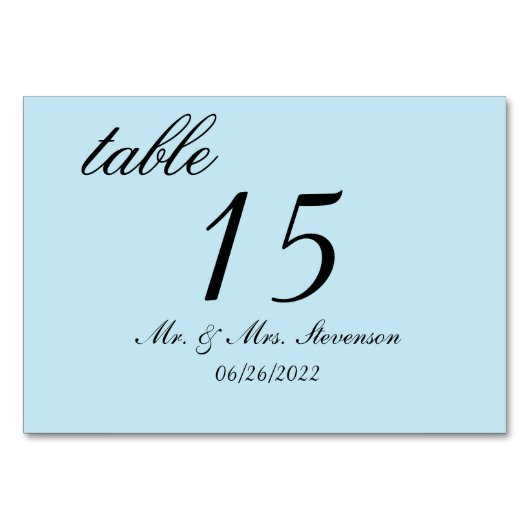 Light Blue Tischnummer (Vorderseite)