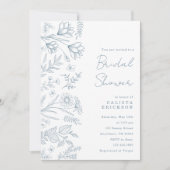 Light Blue Toile Bridal Shower Invitation Einladung (Vorderseite)