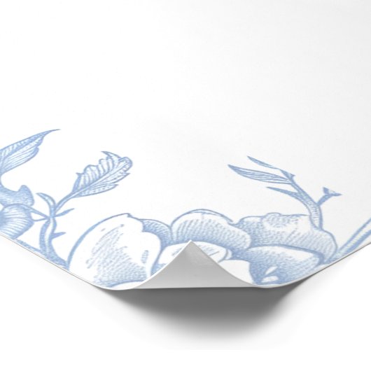 Light Blue Toile und Bow Baby Dusche Empfang Poster (Ecke)
