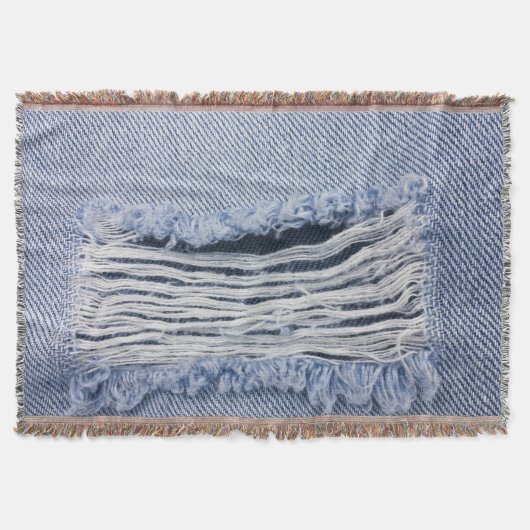 Light Blue Torn Jeans Texture Decke (Vorderseite)