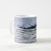 Light Blue Torn Jeans Texture Kaffeetasse (Vorderseite Links)