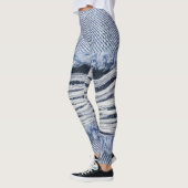 Light Blue Torn Jeans Texture Leggings (Links)