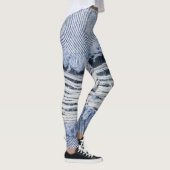 Light Blue Torn Jeans Texture Leggings (Rechts)