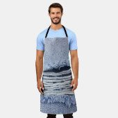 Light Blue Torn Jeans Texture Schürze (Getragen)