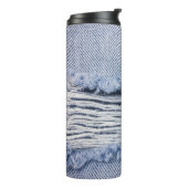 Light Blue Torn Jeans Texture Thermosbecher (Nach links gedreht)