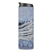 Light Blue Torn Jeans Texture Thermosbecher (Nach rechts gedreht)