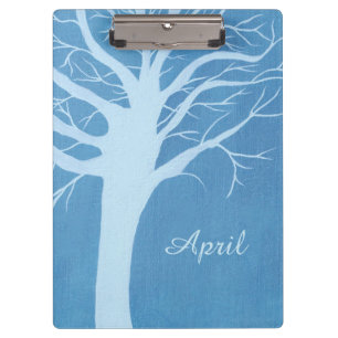 Light Blue Tree Silhouette Your Words Zwischenabla Klemmbrett