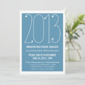 Light Blue Trendy 2013 Abschluss Einladung (Stehend Vorderseite)