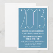 Light Blue Trendy 2013 Abschluss Einladung (Vorne/Hinten)