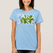 Light Blue Trendy Holiday Palms Sky Template Niedl T-Shirt (Vorderseite)